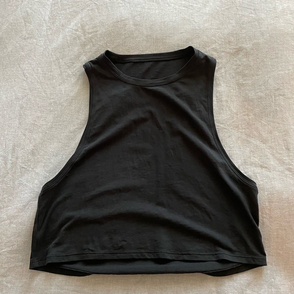 Lululemon cut back crop, black, 4